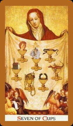 Seven of Cups Upright Golden Meanings